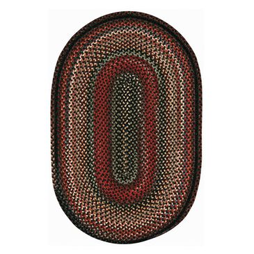 Capel Americana 0346-300 2" x 3" Black Oval Area Rug, , large