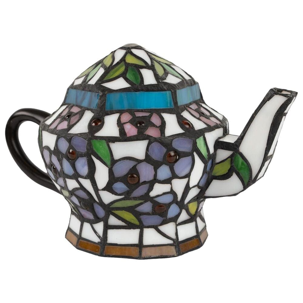 Timberlake Lavish Home Tiffany Teapot Table Lamp in Stained Glass, , large