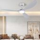 HOMLUX 52" Indoor Ceiling Fan with LED Light in White, , large