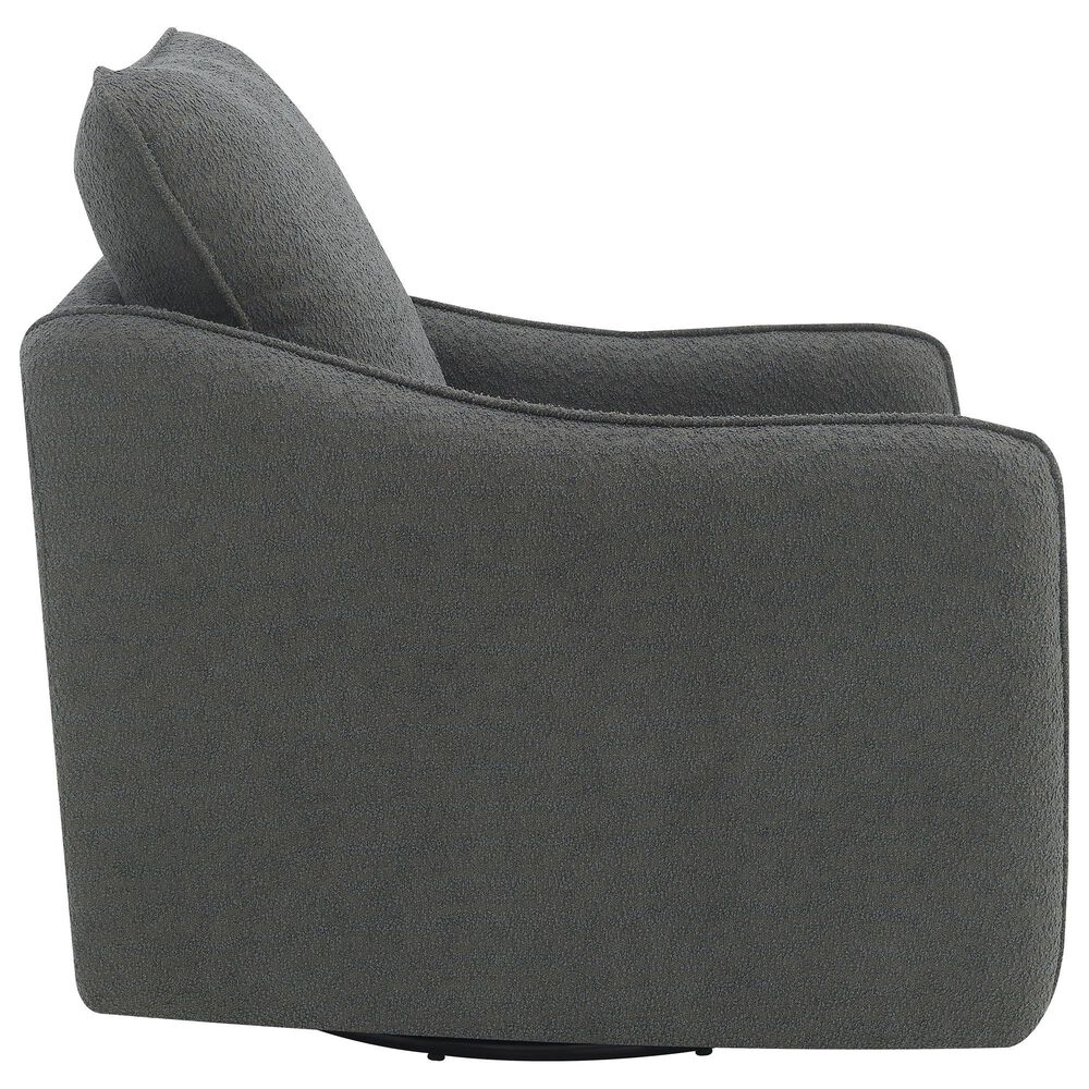 Pacific Landing Madia Swivel Glider Chair in Charcoal Grey, , large