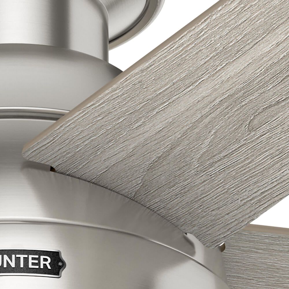 Hunter Anslee Low Profile 46&quot; Ceiling Fan with LED Lights in Brushed Nickel, , large