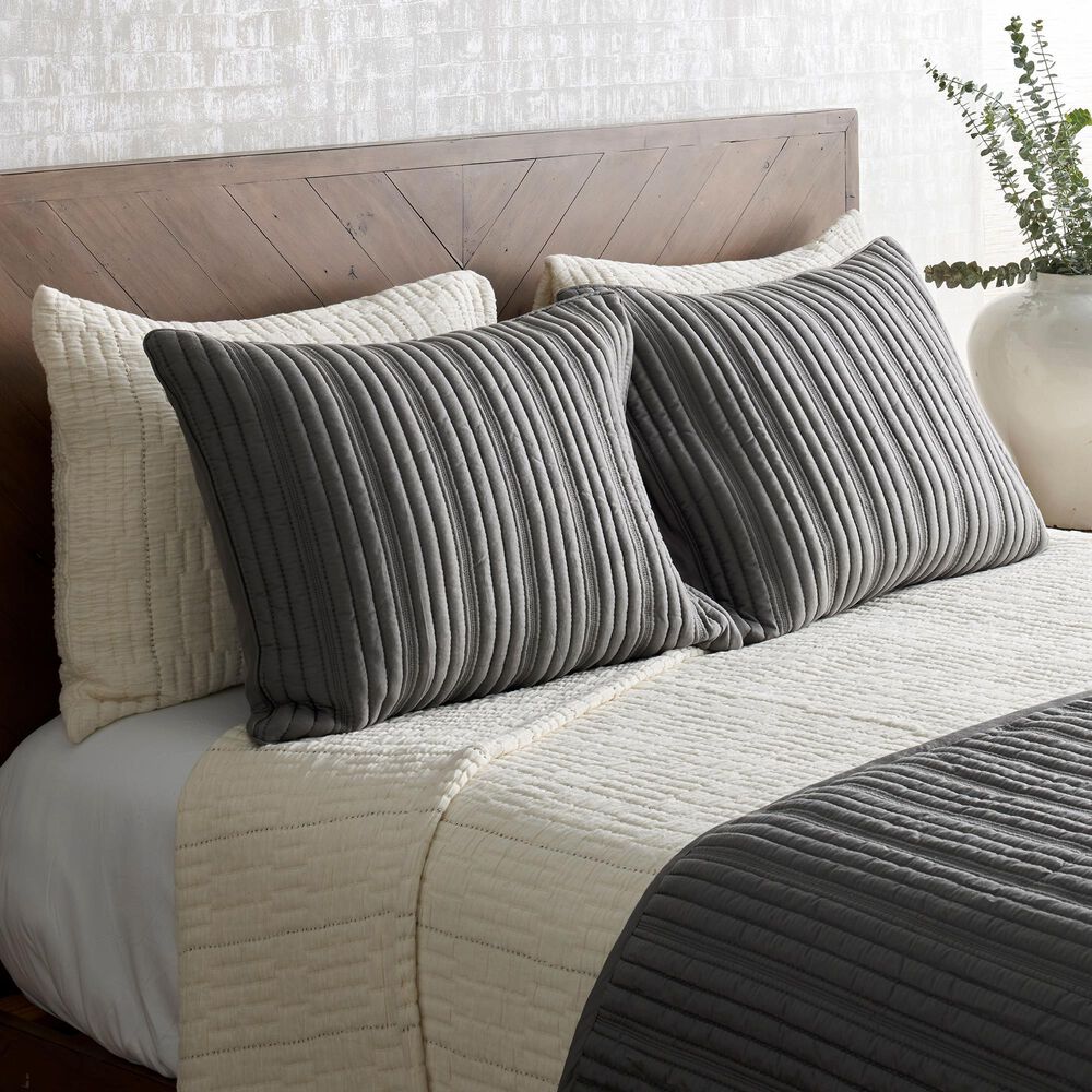 Ann Gish Rib 3-Piece Queen Coverlet Set in Slate, , large