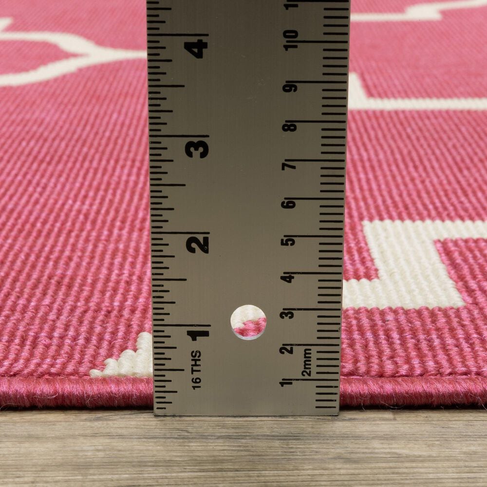 Oriental Weavers Havana Pink and Ivory 1'10" x 7'3" Indoor/Outdoor Runner, , large