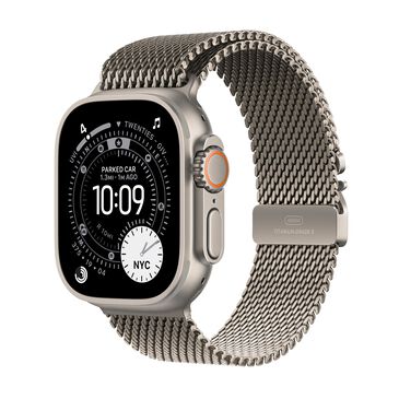 Apple Watch Ultra 3 (GPS+Cellular) 49mm Titanium Case with Titanium Milanese Loop - Small - (2025), , large