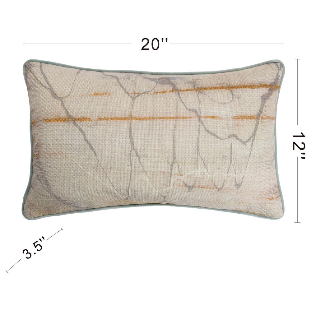 Flair Industries Austin Allen James 12&quot; x 20&quot; Lumbar Pillow in Beige and Blue, , large