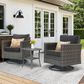 HOMLUX 3-Piece Patio Conversation Set with Square-Arm Swivel Rocking Chairs in Black, , large