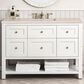 James Martin Vanities Breckenridge 48" Single Bathroom Vanity in Bright White with 3 cm Eternal Marfil Quartz Top and Rectangular Sink, , large