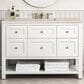 James Martin Vanities Breckenridge 48" Single Bathroom Vanity in Bright White with 3 cm Eternal Marfil Quartz Top and Rectangular Sink, , large