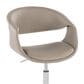 LumiSource Curvo Swivel Task Chair with Light Grey Faux Leather Cushion in Chrome, , large