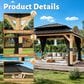 Sunwell Garden 13" x 11" Outdoor Double Roof Hardtop Wood Gazebo, , large