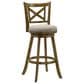 Armen Living Kodi Swivel Bar Height Stool with Static Gray in Sepia Brown, , large