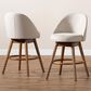 Baxton Studio Carra Swivel Counter Stool with Light Beige Cushion in Walnut (Set of 2), , large