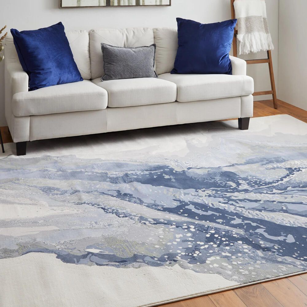Feizy Clio 3&#39;10&quot; x 6&#39; Blue and Beige Area Rug, , large