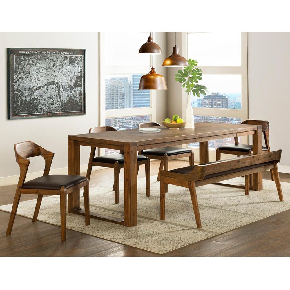 Boraam Industries Rasmus 6-Piece Dining Set in Chestnut Wire-Brush, , large