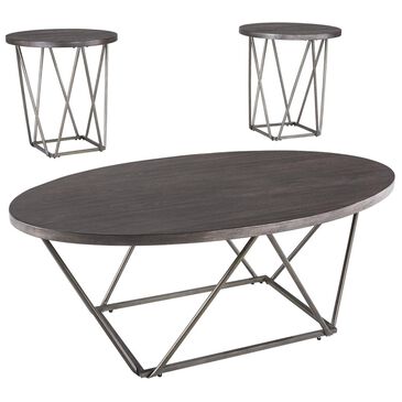Signature Design by Ashley Neimhurst 3-Piece Occasional Table Set in Dark Brown, , large