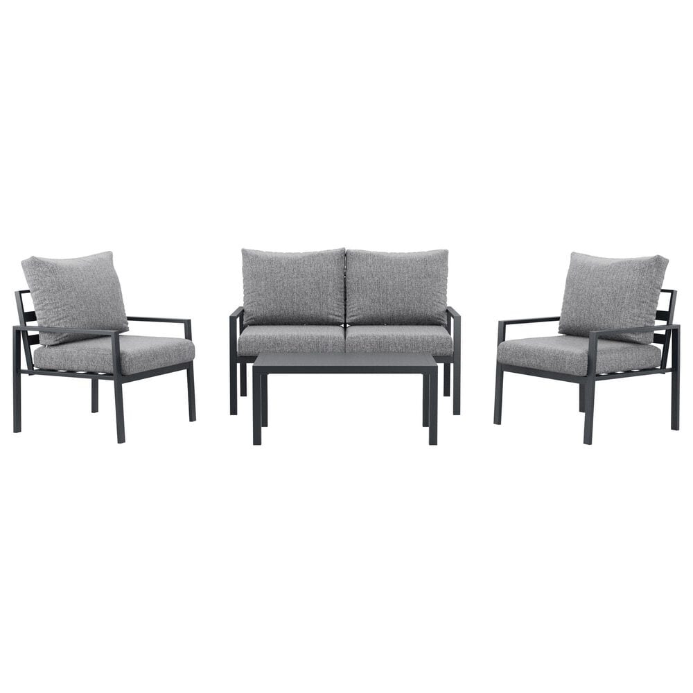 CorLiving Eden 4-Piece Patio Conversation Set in Grey, , large