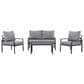 CorLiving Eden 4-Piece Patio Conversation Set in Grey, , large