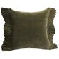 Accents De Ville 17" Square Throw Pillow with Sides Frills in Dark Olive, , large