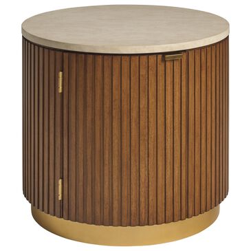 Lexington Furniture La Costa Avenida End Table in Anticato, Sierra Tan and Satin Gold, , large