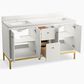 Kohler Calpa 60" Double Bathroom Vanity in White with 2 cm White Quartz Top and Rectangular Sinks, , large
