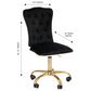 Impressions Vanity Elise Tufted Vanity Chair with Cool Grey Cushion in Gold, , large