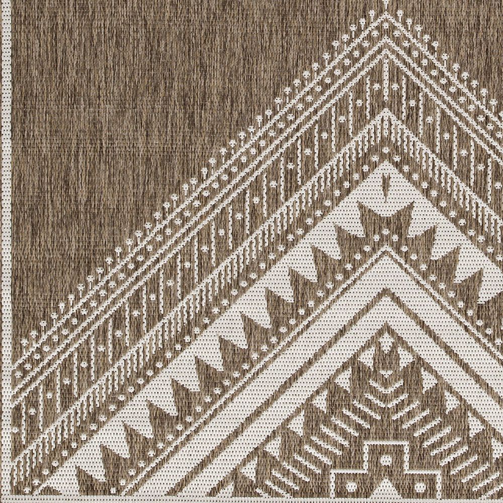 Ashley Dunsler 8&#39; x 10&#39; Brown and Cream Outdoor Rug, , large