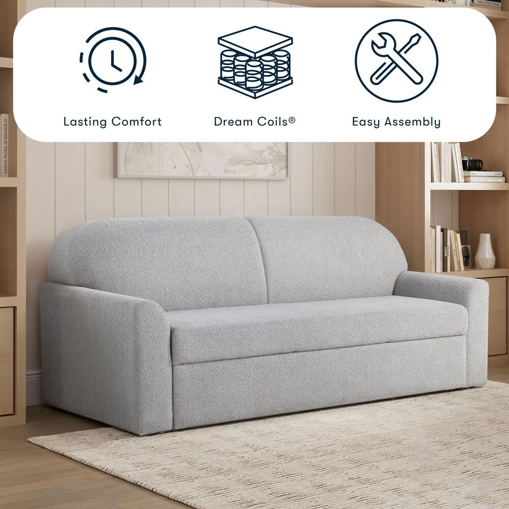 Lifestyle Solutions Willow Stationary Convertible Sofa in Light Gray, , large