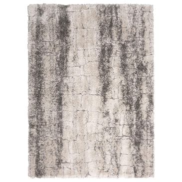 Nourison Dreamy Shag 7"10" x 9"10" Ivory and Charcoal Area Rug, , large