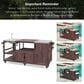 HOMLUX 75.4" Outdoor Kitchen Island with Sink, Solid Wood Outdoor Grill Cart for XL Green Egg Grills, Rolling Outdoor Bar Cart with Stainless Steel Top, for Pizza Prep & BBQ, Brown, , large