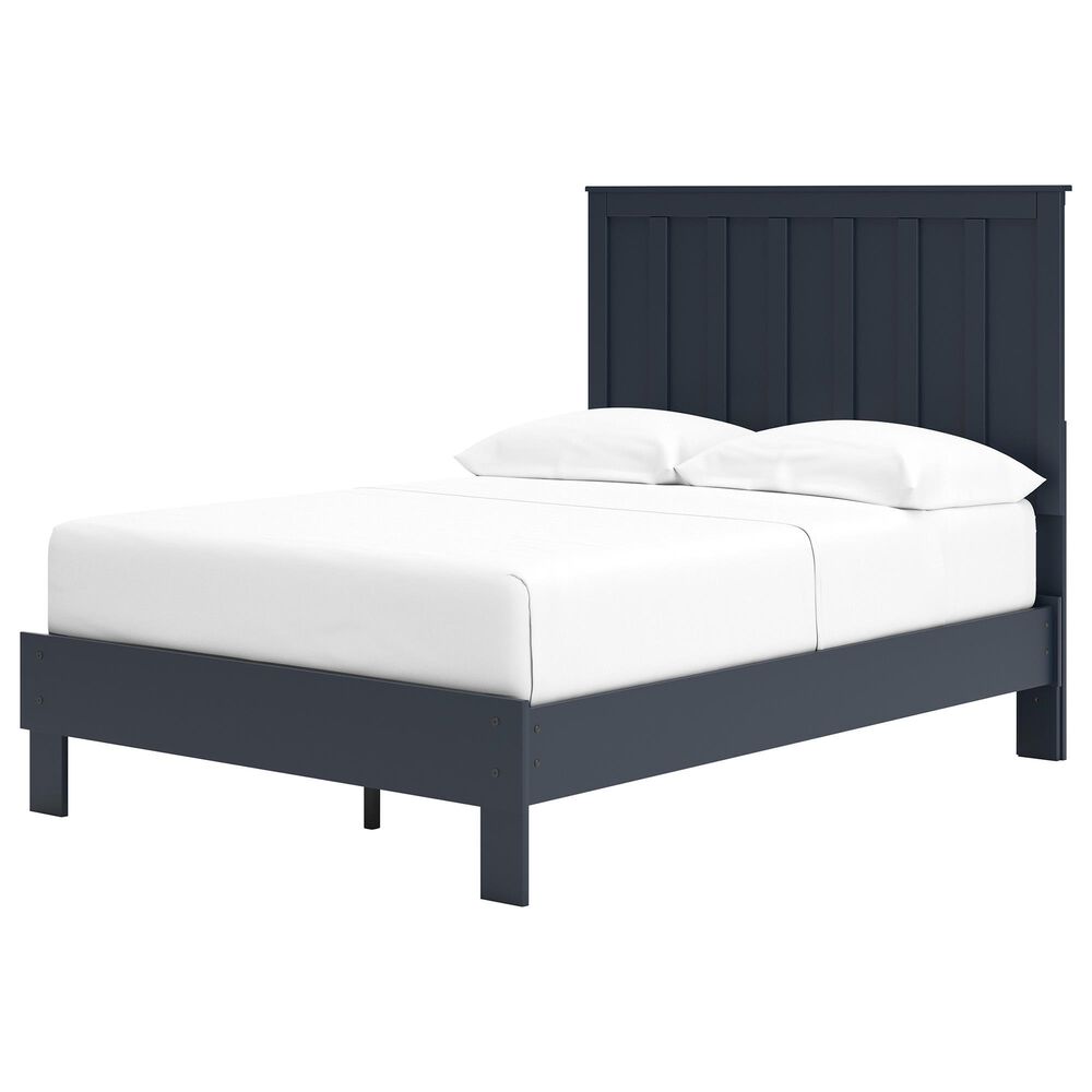 Ashley Simmenfort Full Platform Bed in Navy Blue, , large