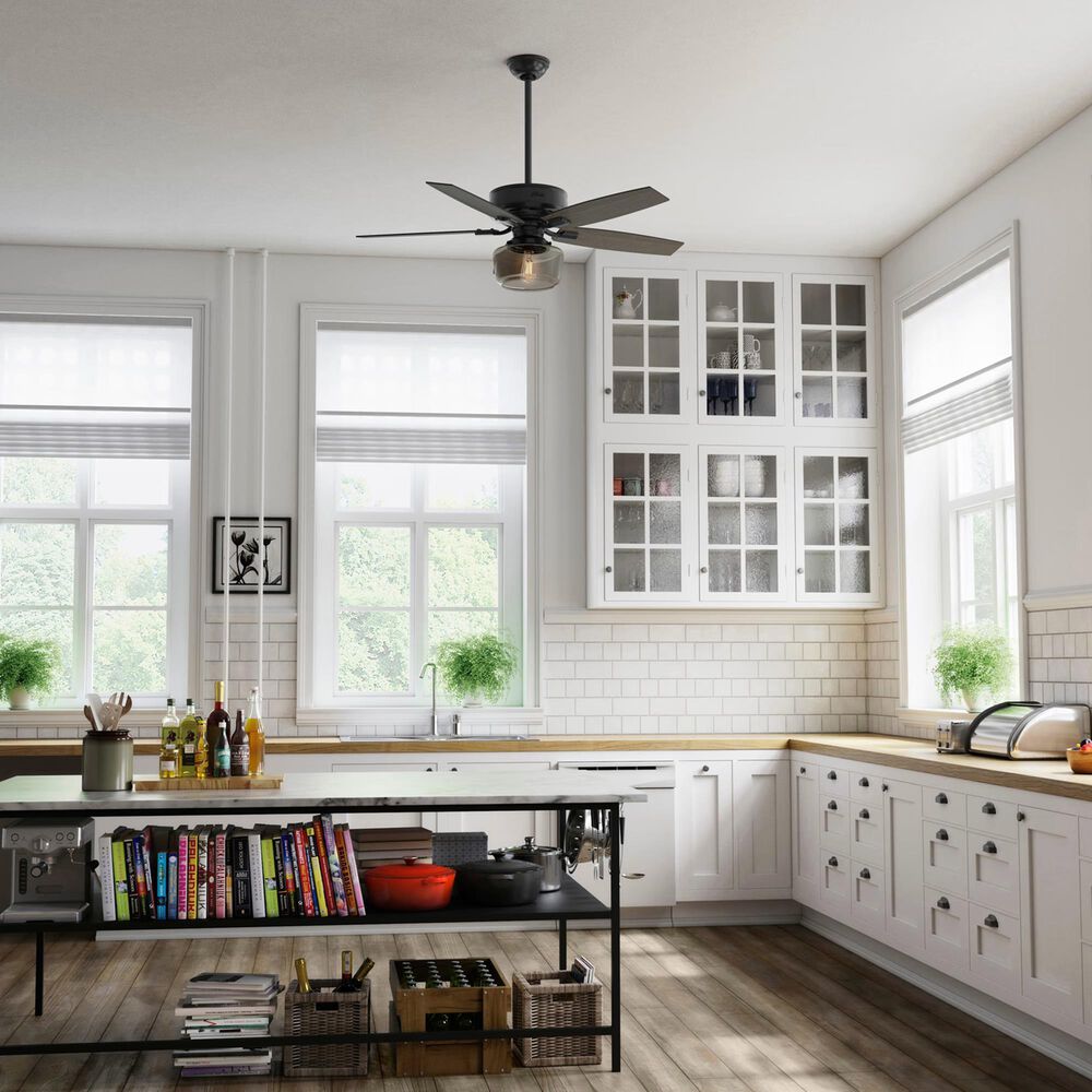 Hunter Bennett 52&quot; Ceiling Fan with Light in Matte Black, , large