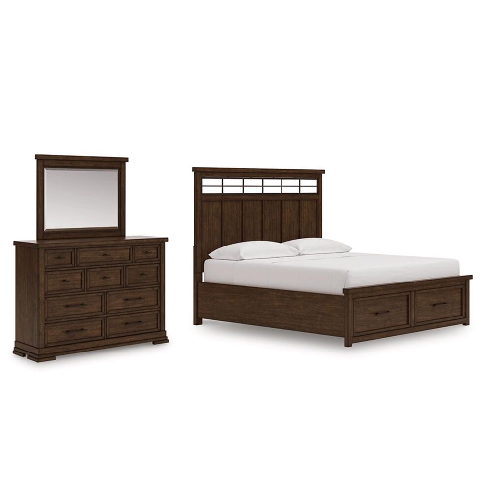 Ashley Taffenbrook 3-Piece California King Storage Bedroom Set in Medium Brown and Black, , large