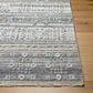 Surya Pompei White, Black, Metallic Silver, Medium Gray, Light Gray, Brown and Sky Blue 10" x 14" Area Rug, , large