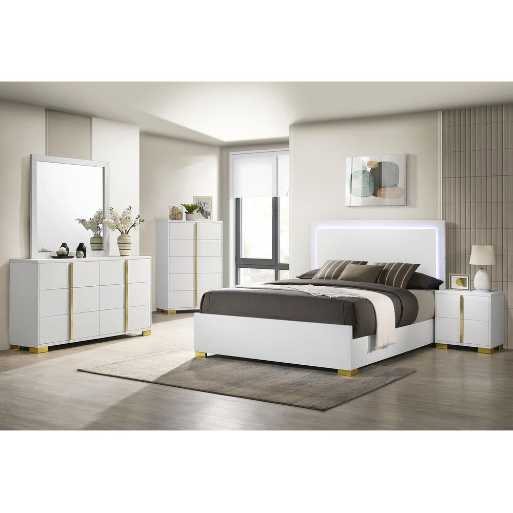 Pacific Landing Marceline 5-Piece King Bed Set in White, , large