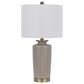Cal Lighting Modica Ceramic Table Lamp in Sandy Gray and Antique Brass, , large