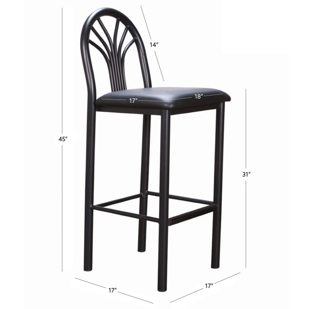 Linon Home Decor Thayer Bar Stool in Black (Set of 2), , large