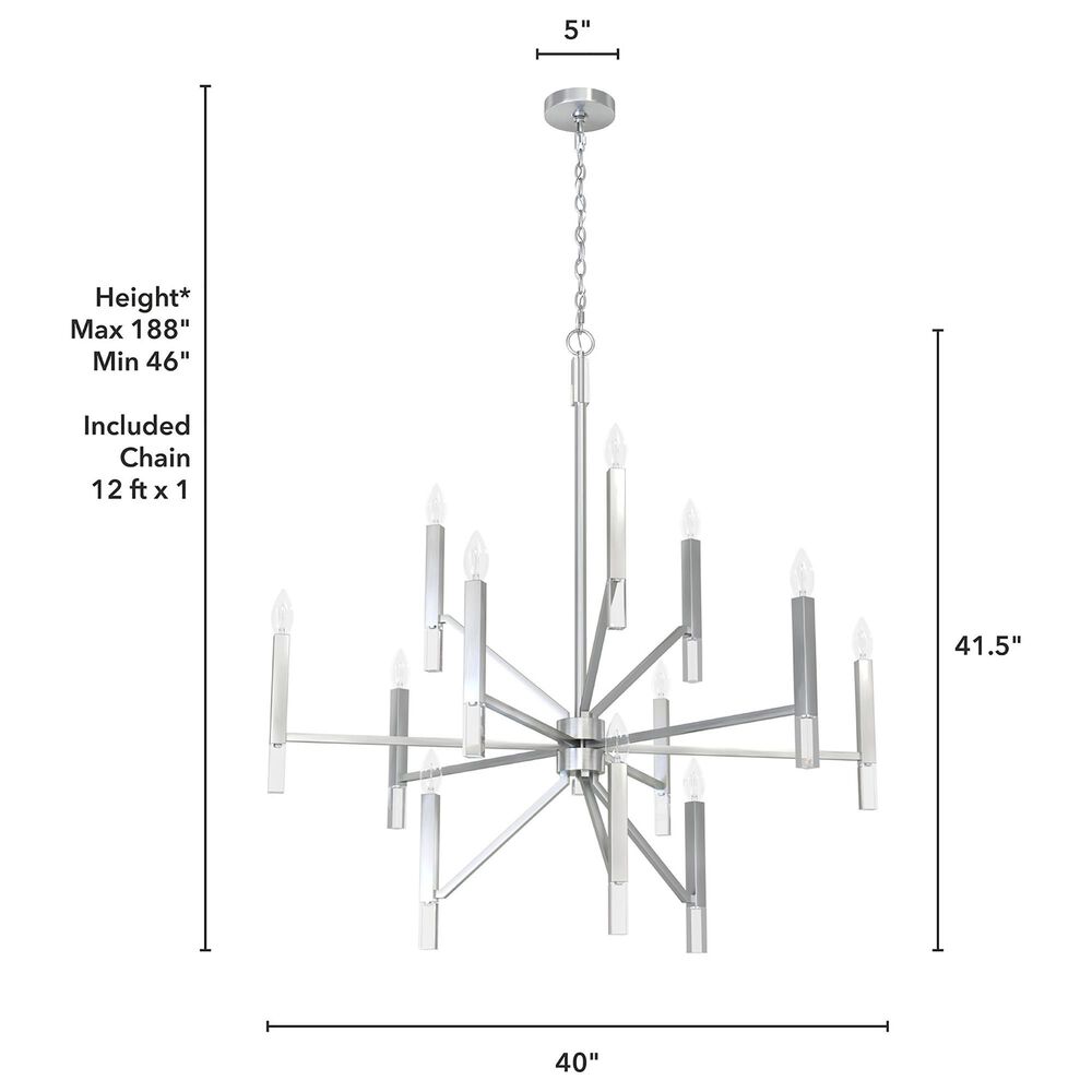 Hunter Sunjai 12-Light Chandelier in Brushed Nickel, , large