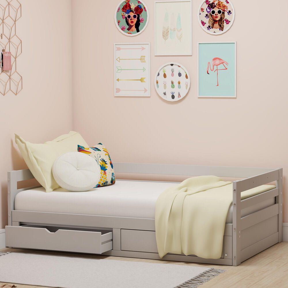 Bolton Furniture Jasper Twin to King Daybed with Storage Drawers in Dove Gray, , large