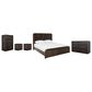 Fallridge Mezquite Queen Bed with Dresser, Chest, and Two Nightstands in Black Natural Grain, , large