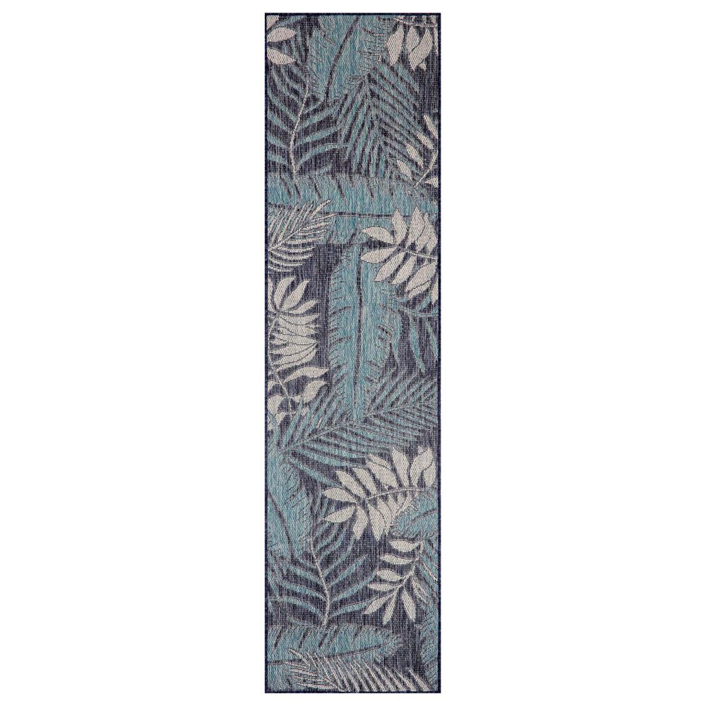 Nourison Garden Oasis GOA02 Navy 2&#39; x 6&#39; Indoor/Outdoor Runner, , large