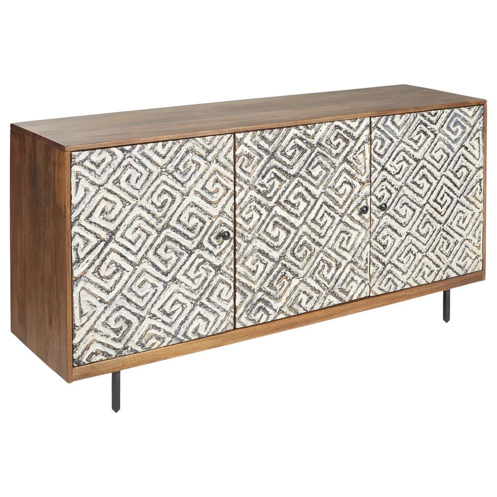Signature Design by Ashley Kerrings Accent Cabinet in Natural, Black and Ivory, , large