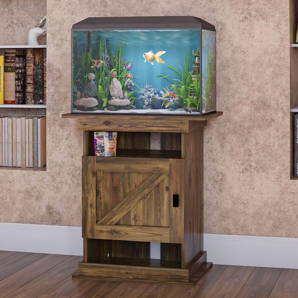 DHP Farmington Aquarium Stand in Rustic Weathered Brown | NFM