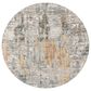 Surya Presidential PDT-2306 7"9" Round Blue, Gray and Orange Area Rug, , large