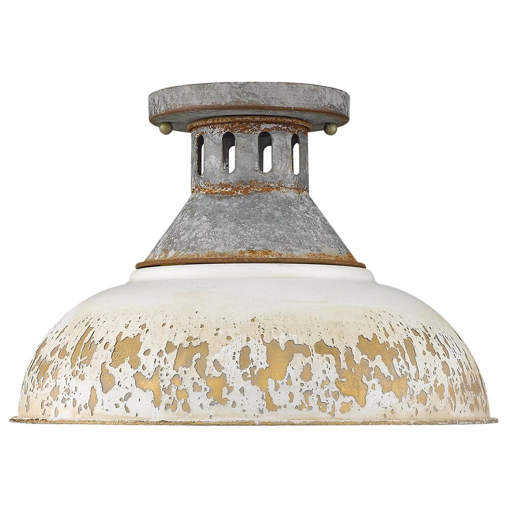 Golden Lighting Kinsley Semi-Flush in Aged Galvanized and White, , large