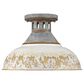 Golden Lighting Kinsley Semi-Flush in Aged Galvanized and White, , large