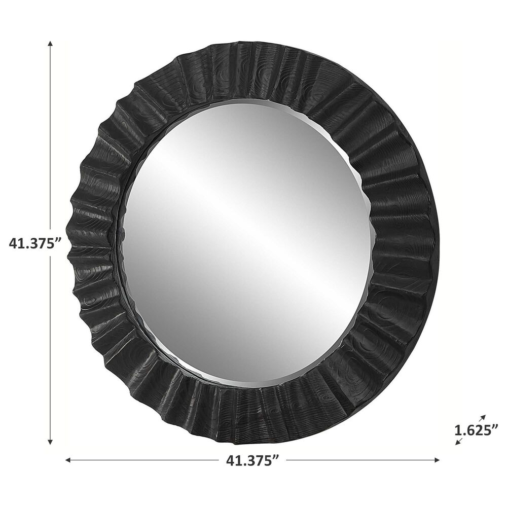 Uttermost Caribou Round Wall Mirror in Dark Espresso, , large