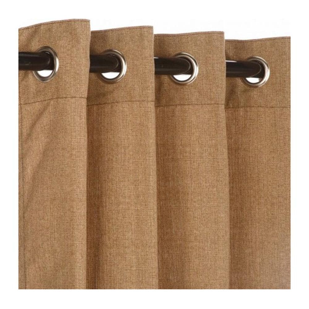 The Hammock Source Sunbrella 50" x 108" Outdoor Curtain Grommet Panel in Linen Sesame, , large