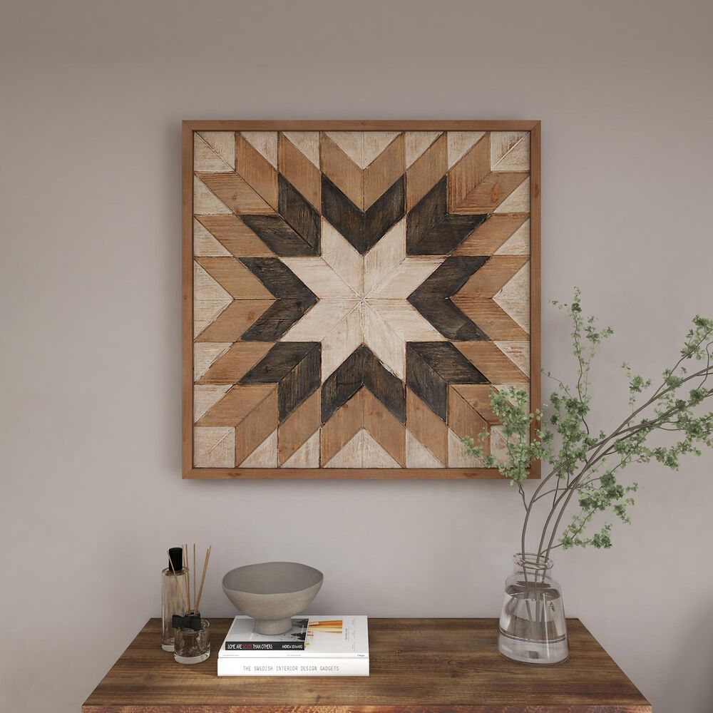 Maple and Jade 30&quot; x 30&quot; Southwest Abstract Wall Decor in Brown, White and Gray, , large