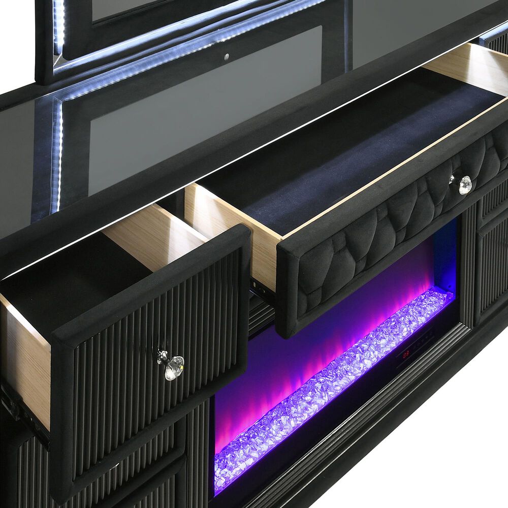 Pacific Landing Lorient 8-Drawer Flame Box Dresser in Black, , large