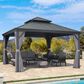 HOMLUX 13-ft x 13-ft Hardtop Roof Patio Gazebo in Gray with Hardtop Roof (Screen Included), , large
